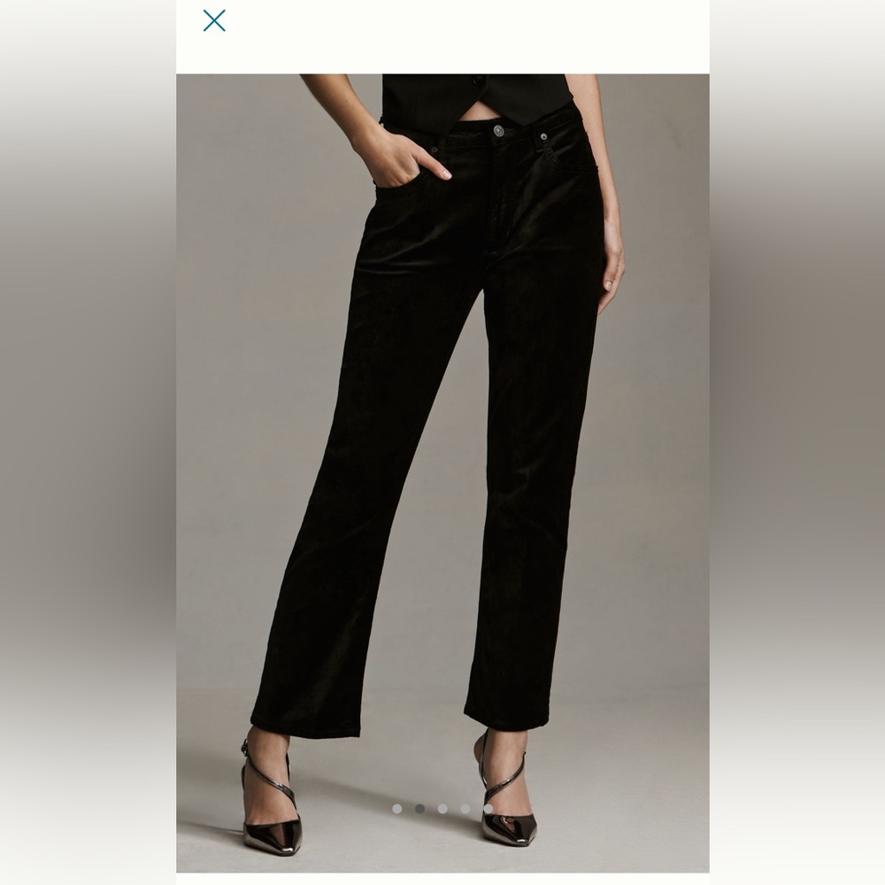 Black velvet Citizens of Humanity Isola pants, size 34